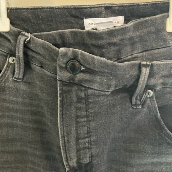 Good American Asymmetrical Dark Grey Skinny Jeans Size 12 - Picture 7 of 8